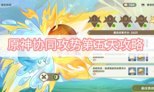 原神协同攻势第五天攻略