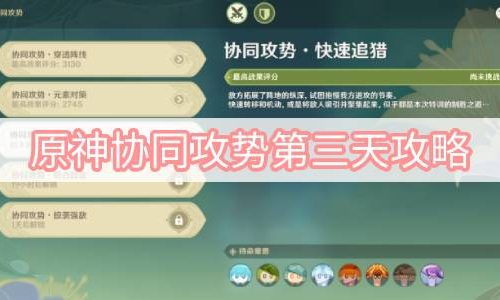 原神协同攻势第三天攻略